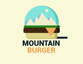 Projektowanie logo dla firm online Mountain Burger